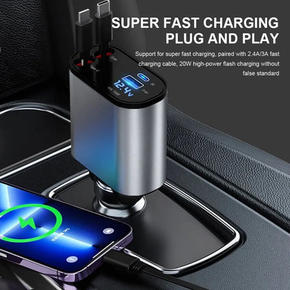 ChargeFlex™ Retractable Superfast Car Charger (31 Inch, 120w)